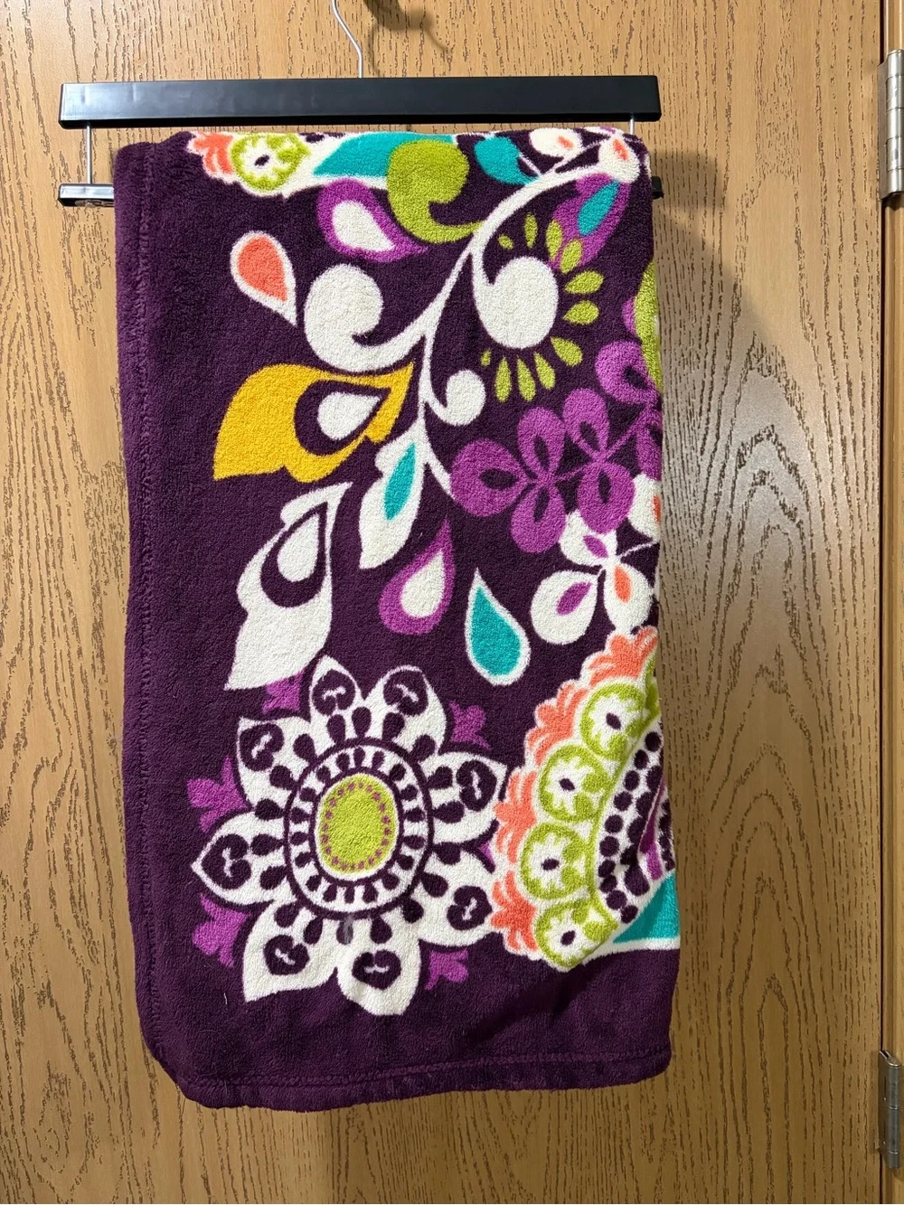 Vera Bradley Purple Floral Plush Throw Blanket Soft Cozy Fleece Home Decor
